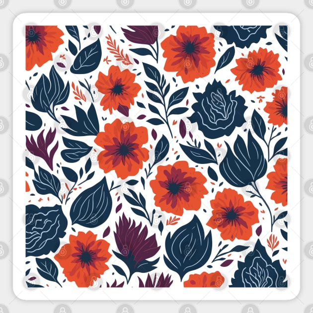 Flower pattern design Magnet by webbygfx